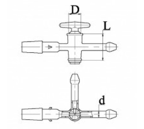Кран 3-х ходовой К3Х-1-32-2,5 КШ 29/32, ТС, эскиз 4-39-02 Кран 3-х ходовой К3Х-1-32-2,5 КШ 29/32, ТС, эскиз 4-39-02