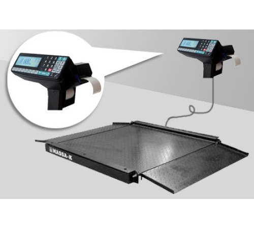 4D-LA-10/10-1500-RP с печатью этикеток - Промышленные платформенные электронные весы с пандусом с 4 датчиками 4D-LA-10/10-1500-RP с печатью этикеток - Промышленные платформенные электронные весы с пандусом с 4 датчиками