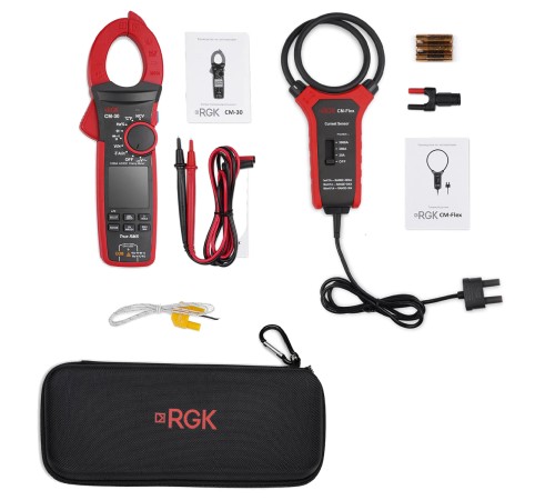 Токоизмерительные клещи RGK CM-30 с поверкой + Токовый датчик RGK CM Flex Токоизмерительные клещи RGK CM-30 с поверкой + Токовый датчик RGK CM Flex